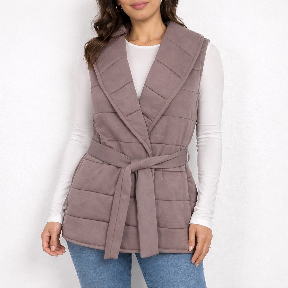SPANX Quilted Belted Vest | Taupe | XS